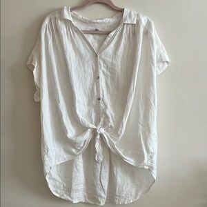 ARTISAN NY 100% Linen Button-Up Blouse